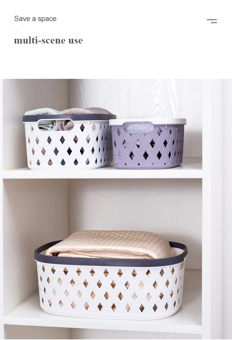 Multifunctional Storage Box Kitchen Bathroom Living Room Convenient Plastic Storage Basket Ith Handle