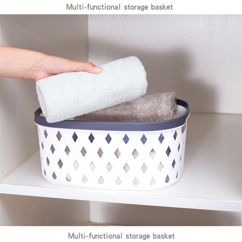 Multifunctional Storage Box Kitchen Bathroom Living Room Convenient Plastic Storage Basket Ith Handle